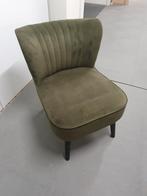 Leuk groen velvet stoeltje (fauteuil), Huis en Inrichting, Fauteuils, Minder dan 75 cm, Stof, Zo goed als nieuw, Ophalen