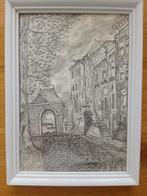 Tekening van de Chatrijne poort in Dordrecht bij de gr.kerk., Ophalen of Verzenden