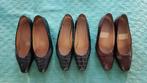 3 paar leren schoenen met lage hakken maat 38, Kleding | Dames, Schoenen, Gedragen, Ophalen of Verzenden, Zwart, Pumps