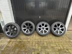 17 inch zwarte velgen met winterbanden 205-50-17, Auto-onderdelen, Ophalen, Gebruikt, Banden en Velgen, 17 inch