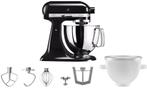 KitchenAid Artisan Mixer 5KSM125 Onyx Zwart + IJsbereider, 4 liter of meer, Nieuw, 3 snelheden of meer, Ophalen of Verzenden