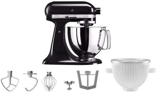 KitchenAid Artisan Mixer 5KSM125 Onyx Zwart + IJsbereider, Witgoed en Apparatuur, Keukenmixers, Nieuw, 4 liter of meer, 3 snelheden of meer