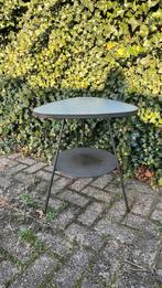 Ikea vintage tafeltje glass blad en staal, Tuin en Terras, Ophalen, Gebruikt, Rond, Metaal