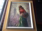 Bloemenmeisje Jan Rijlaarsdam, Antiek en Kunst, Kunst | Schilderijen | Klassiek, Ophalen of Verzenden