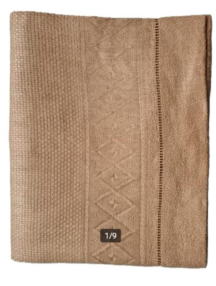 100% linnen damast badhanddoek Camel, Huis en Inrichting, Badkamer | Badtextiel en Accessoires, Nieuw, Handdoek, Bruin, Ophalen of Verzenden