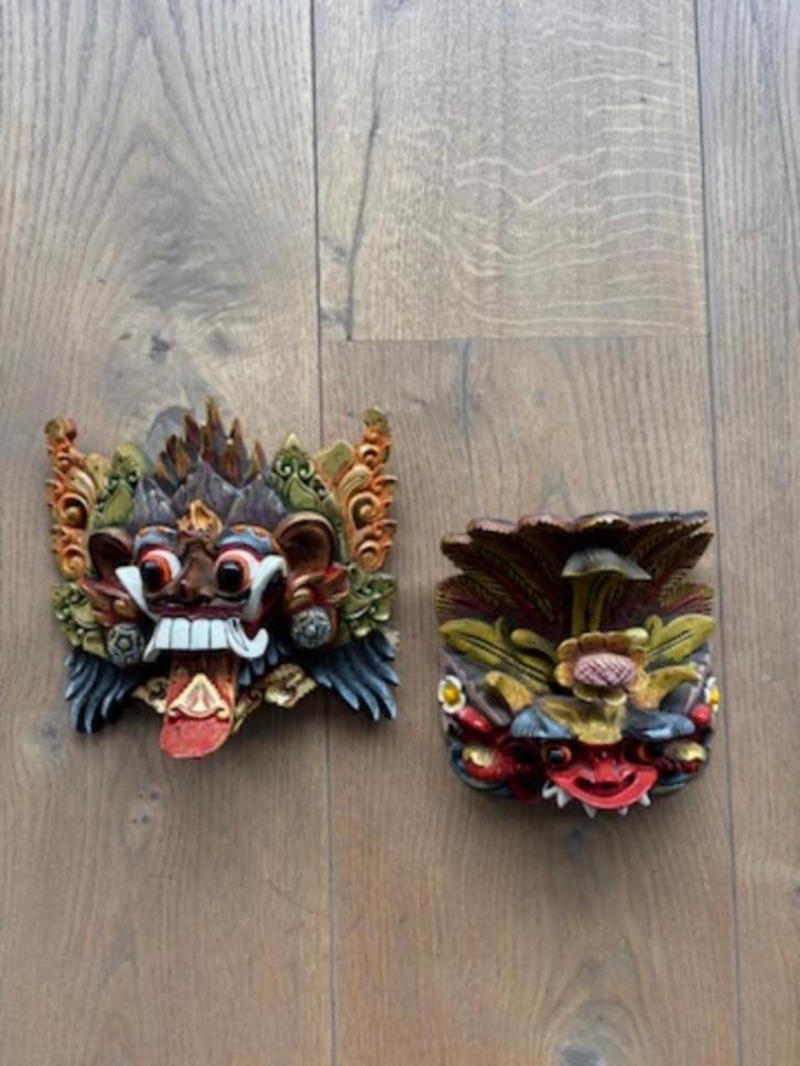 Authentieke handgesneden Balinese maskers, Antiek en Kunst, Kunst | Beelden en Houtsnijwerken, Ophalen of Verzenden