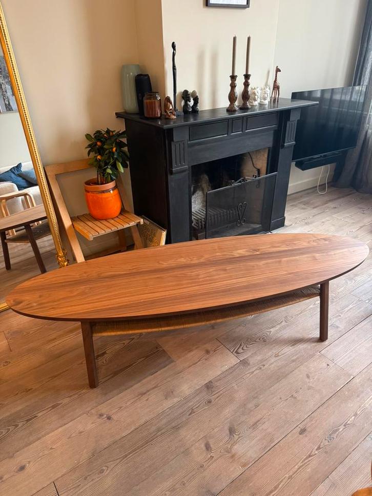 Stockholm salontafel walnootfineer, Huis en Inrichting, Tafels | Salontafels, Zo goed als nieuw, Minder dan 50 cm, 50 tot 100 cm