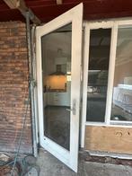 Houten buitendeur met glas 239,5 x 91cm, Doe-het-zelf en Verbouw, Deuren en Horren, Ophalen, 80 tot 100 cm, Buitendeur, 200 tot 215 cm