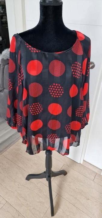 53)Te koop nieuw zwart/rood tuniek 1maat ongev.42/46, Kleding | Dames, Blouses en Tunieken, Nieuw, Maat 42/44 (L), Rood, Ophalen of Verzenden