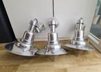 3x Industriële rvs Ikea Ottava hanglamp, Huis en Inrichting, Lampen | Hanglampen, Ophalen of Verzenden, Zo goed als nieuw, Glas