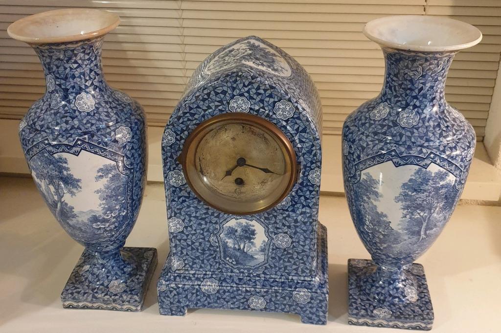 Antiek Villeroy & boch Kaststel flamand blue, Antiek en Kunst, Antiek | Vazen, Ophalen of Verzenden