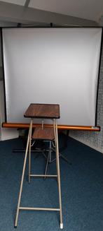 Vintage Projectiescherm met Statief, Audio, Tv en Foto, Projectieschermen, Ophalen of Verzenden, Handmatig, Gebruikt