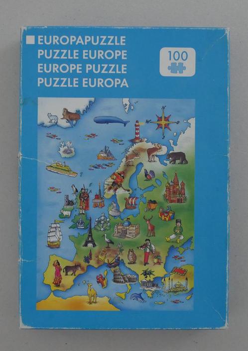 puzzel Europa - 100 grote stukken, Hobby en Vrije tijd, Denksport en Puzzels, Zo goed als nieuw, Legpuzzel, Minder dan 500 stukjes