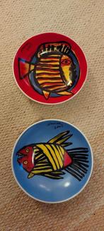 2 Corneille 2001 kommetjes met Vis Motief, Ophalen of Verzenden, Gebruikt, Keramiek, Overige stijlen