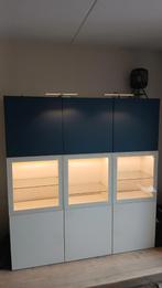 Ikea Besta kast met vitrineverlichting., Ophalen, Zo goed als nieuw
