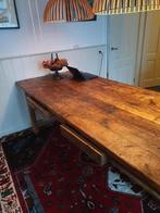 Houten eettafel 2.40 x1.00x0.80 2 laden, Ophalen, Gebruikt, 200 cm of meer, 50 tot 100 cm