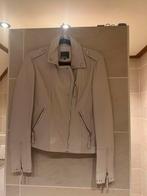 Leren jacket beige met zilveren studs maat 40 echt leer, Verzenden, Zo goed als nieuw, Maat 38/40 (M), Beige