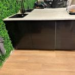 Moderne IKEA Keuken met Marmer Look Blad, Ophalen, Zwart, Enkelwandige keuken, Zo goed als nieuw