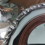 Mooie brocante zware verzilverde schaal, gemerkt, Antiek en Kunst, Antiek | Goud en Zilver, Ophalen of Verzenden, Zilver