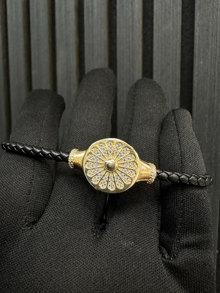 14k Gouden Rolleman Armband met zirkonia, Sieraden, Tassen en Uiterlijk, Armbanden, Nieuw, Goud, Met strass, Ophalen of Verzenden