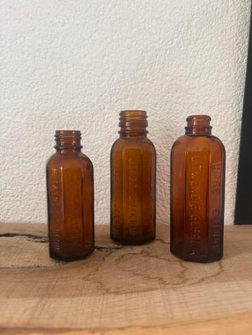Set 3 vintage bruine apothekersflessen|Styling|Usage Externe beschikbaar voor biedingen