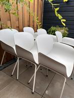 6 wit grijze Tuinstoelen van Kwantum, Tuin en Terras, Tuinstoelen, Ophalen, Zo goed als nieuw, Kunststof