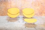 ZGANieuw Artifort Orange Slice design fauteuils + hocker, 75 tot 100 cm, Ophalen of Verzenden, Zo goed als nieuw, 75 tot 100 cm