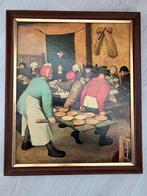 Ingelijst Schilderij Reproductie Klassiek Tafereel Eten Mens, Ophalen