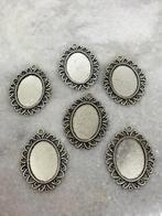 Zilveren bewerkte ovale cabochon houder bedel 39x30mm (10 st, Hobby en Vrije tijd, Kralen en Sieraden maken, Verzenden, Nieuw