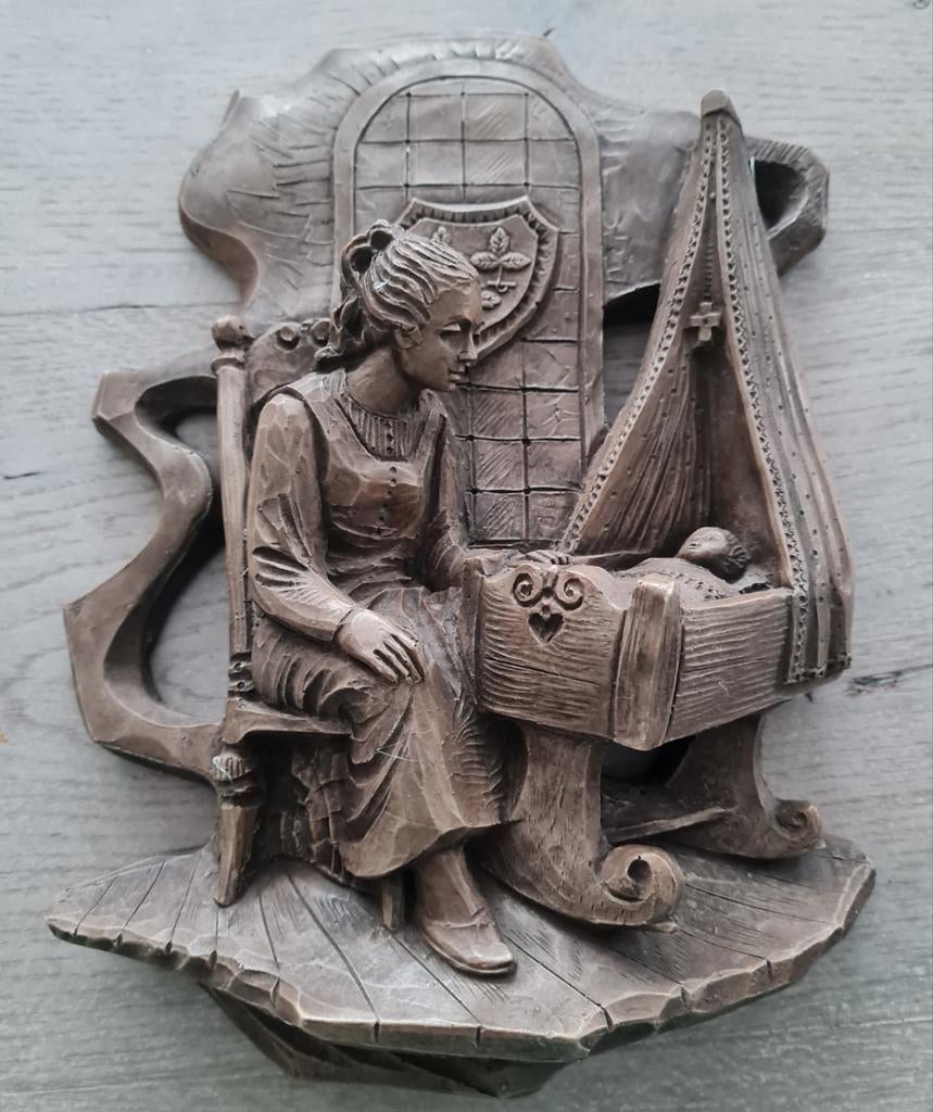 Vintage plaquette in 3d gemerkt A.S.V., Ophalen, Zo goed als nieuw