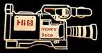 Sony Hi camera pin- zwart goudkleur, Ophalen of Verzenden, Nieuw, Merk, Speldje of Pin