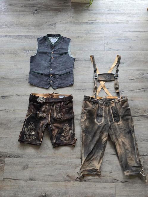 Lederhosen echt leder & wol gilet & hoed maat 50 & 52, Kleding | Heren, Carnavalskleding en Feestkleding, Zo goed als nieuw, Kleding