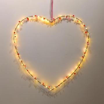 Mooi groot (56 cm) hart kerstkrans met stekker beschikbaar voor biedingen