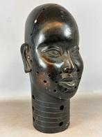 Large Oba Bronze Ife Head - Bini Edo - Benin - Nigeria., Antiek en Kunst, Ophalen of Verzenden