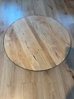 Industriële Salontafel Eikenhout/Metaal, Huis en Inrichting, Tafels | Salontafels, Gebruikt, Minder dan 50 cm, Eikenhout, Rond