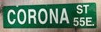 Vintage Corona Aluminium Straatnaambord 60x15cm, Verzamelen, Ophalen of Verzenden, Gebruikt, Reclamebord