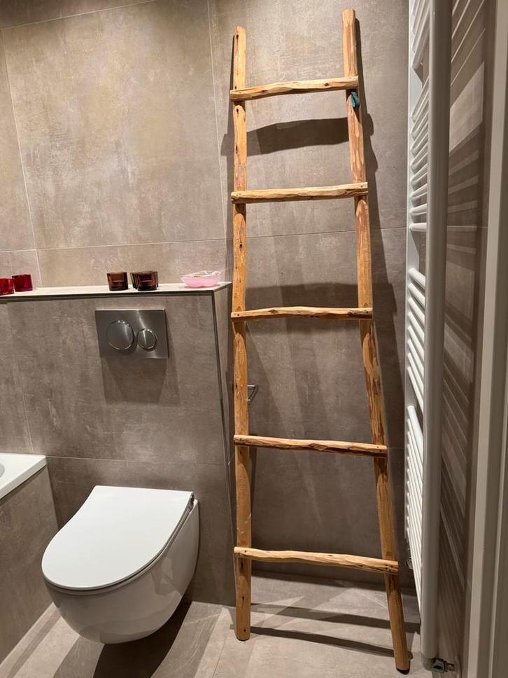 Decoratieve houten sierladder ladder trap Monodeco zgan, Doe-het-zelf en Verbouw, Ladders en Trappen, Zo goed als nieuw, Trap