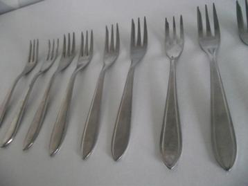 9 RVS puntfilet taartvorkjes inoxa gebaksvorkje 12cm ook p s beschikbaar voor biedingen