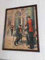 Soldaten buiten aan het dammen. Rond 1900., Ophalen of Verzenden, Landmacht, Nederland, Foto of Poster