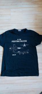 Donkerblauw t-shirt, maat M, met print F16 vliegtuig, Gedragen, Maat 48/50 (M), Ophalen of Verzenden