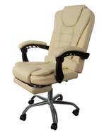 Comfort Bureaustoel Met Voetensteun Max. 130kg. Creme, Ophalen of Verzenden, Nieuw