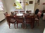 Eettafel van kersenhout met max 10 stoelen., Ophalen, Gebruikt, 200 cm of meer, 50 tot 100 cm