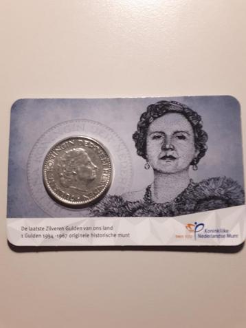 Historische coincard KNM: zilveren Juliana gulden 1965 beschikbaar voor biedingen