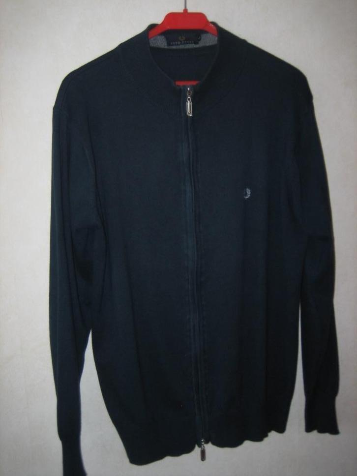 dun donkerblauw vest, van Fred Perry maat L, Kleding | Heren, Truien en Vesten, Gedragen, Maat 52/54 (L), Blauw, Ophalen of Verzenden