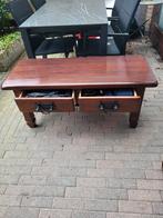 Massief en heel stevige donker eiken houten salontafel zo, Huis en Inrichting, Ophalen, 100 tot 150 cm, 50 tot 75 cm, Eikenhout