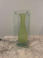 Vintage vaas - frankrijk - jaren 60/70, Ophalen of Verzenden, Minder dan 50 cm, Groen, Glas