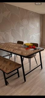 Mateo Eettafel + Bankje - Nieuw!, Huis en Inrichting, Tafels | Eettafels, Ophalen, Eikenhout, Nieuw, 50 tot 100 cm