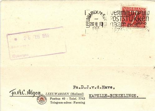 Fa. R.C. Algra, Leeuwarden - 02.1955 - briefkaart, Postzegels en Munten, Brieven en Enveloppen | Nederland, Briefkaart, Ophalen of Verzenden