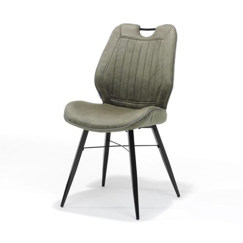 Eetkamerstoel Quattro stof soft groen | Webshop, Huis en Inrichting, Stoelen, Nieuw, Metaal, Stof, Overige kleuren, Ophalen of Verzenden