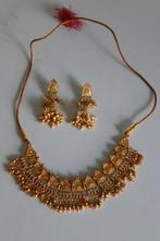 Orientaalse ketting met oorbellen, Overige materialen, Ophalen of Verzenden, Zo goed als nieuw, Goud